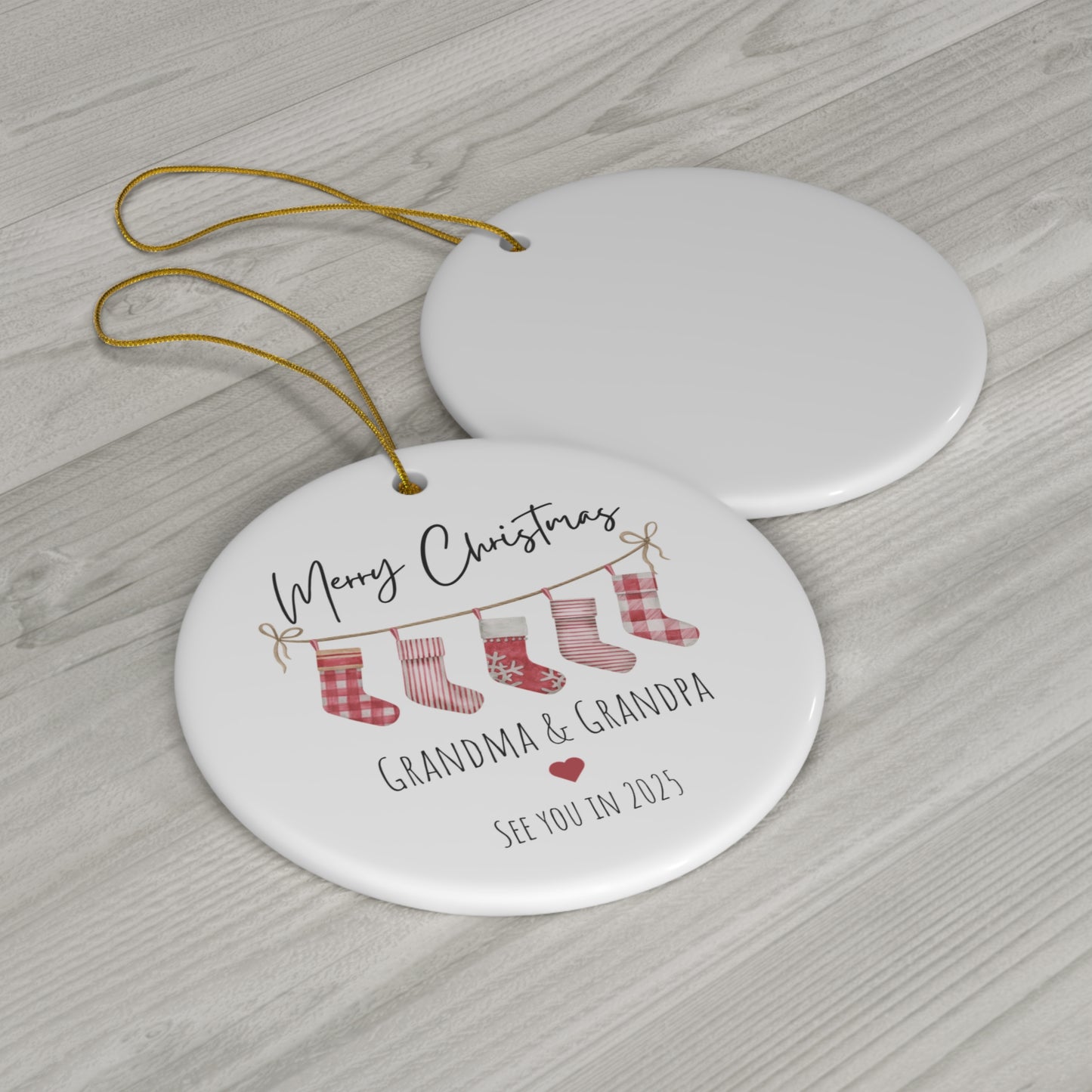 Ornament for Expecting Grandparents - Merry Christmas - Pregnancy Announcement - Christmas Tree Decoration