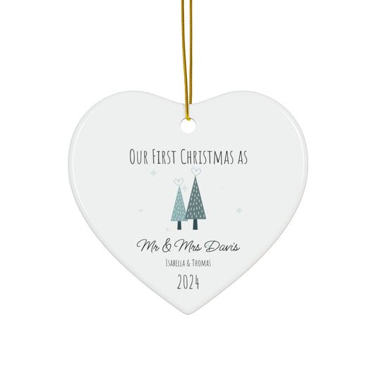 Personalized Ornament "First Christmas Married" - Christmas Tree First Ornament as Married Couple