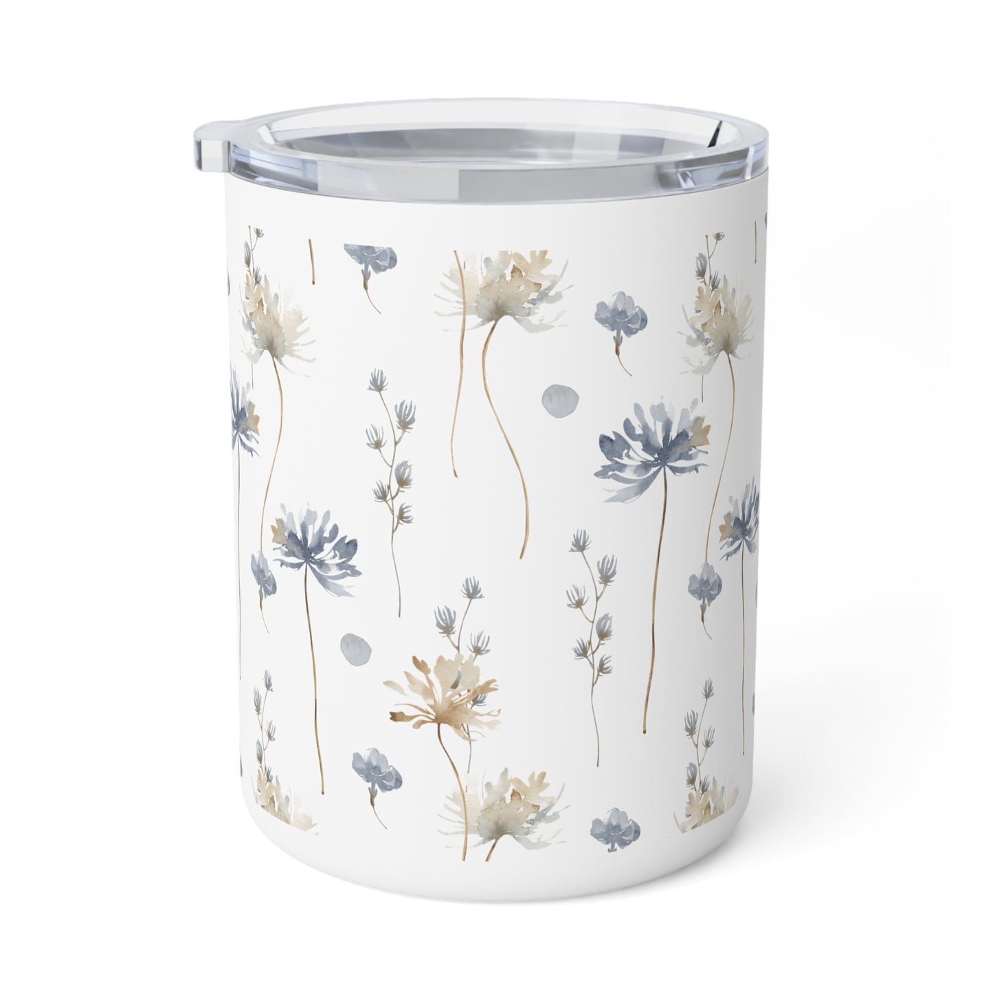 Insulated Coffee Mug with Lid - Tea Mug - Flower Pattern