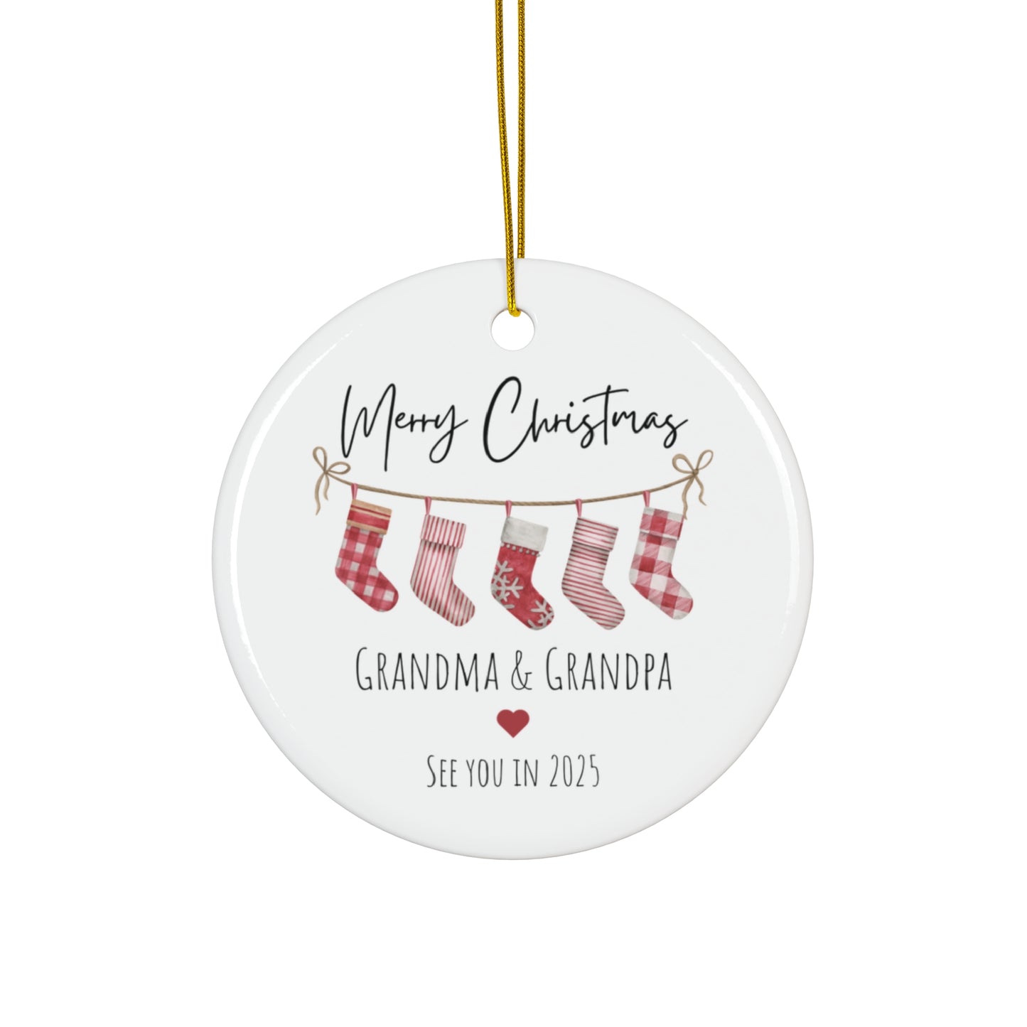 Ornament for Expecting Grandparents - Merry Christmas - Pregnancy Announcement - Christmas Tree Decoration