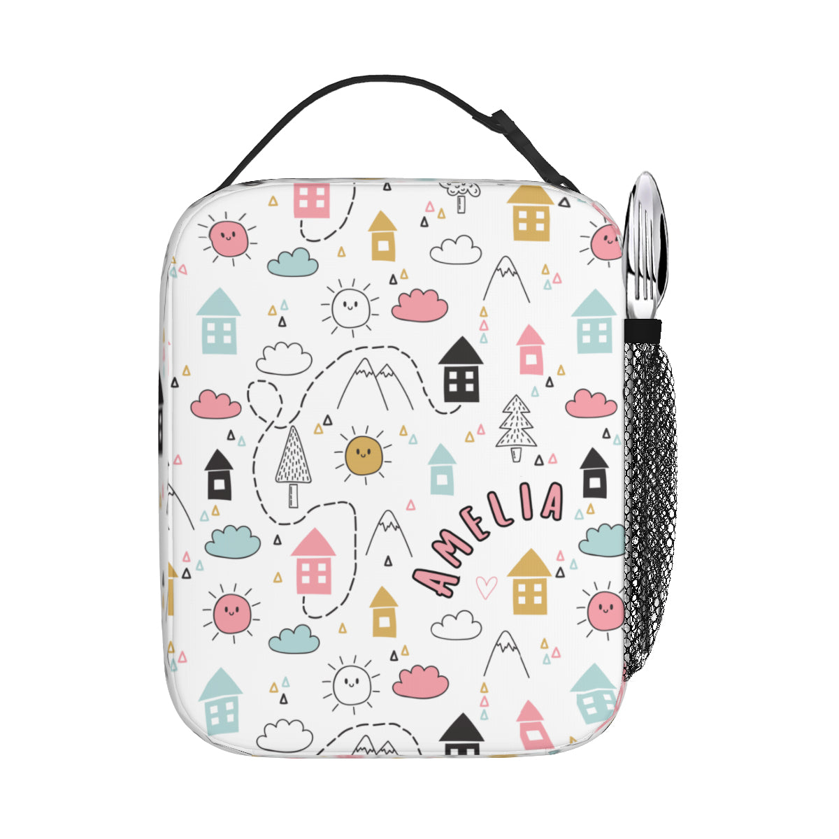 Personalized Portable Handheld Insulated Lunch Bag - for Girls!