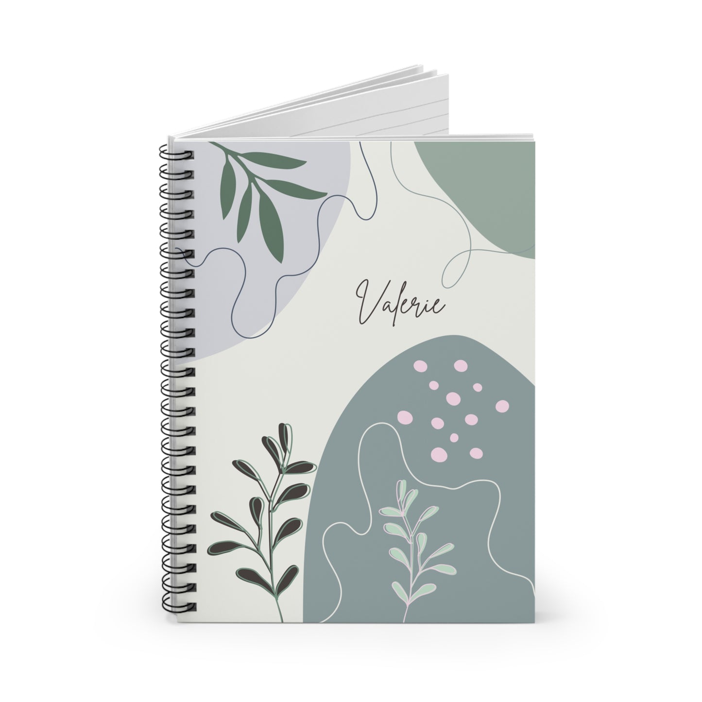 Personalizable Botanical-Inspired Spiral Notebook