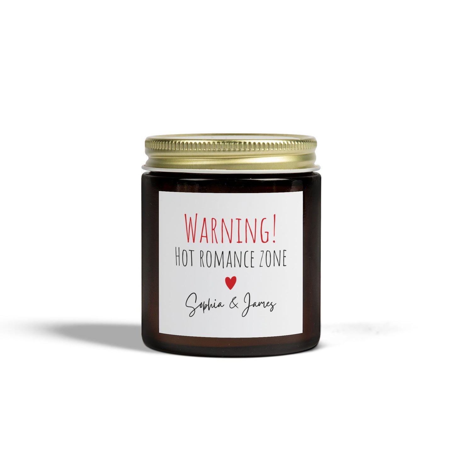 Personalized "Warning! Hot Romance Zone" Scented Candles - Perfect Gift for Couples