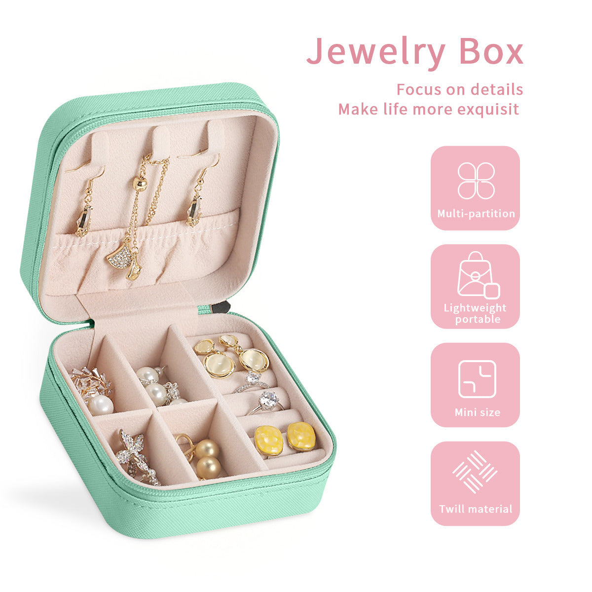 Personalizable Travel Jewelry Case