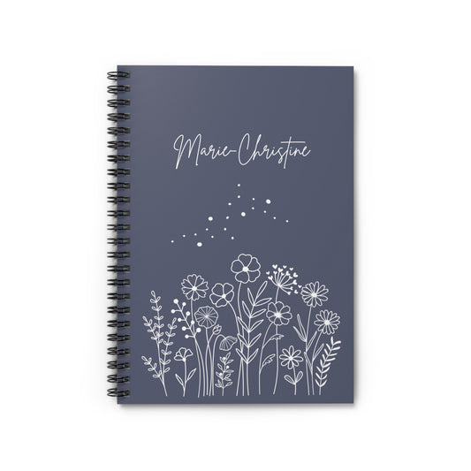 Personalizable Spiral Notebook - White Flowers