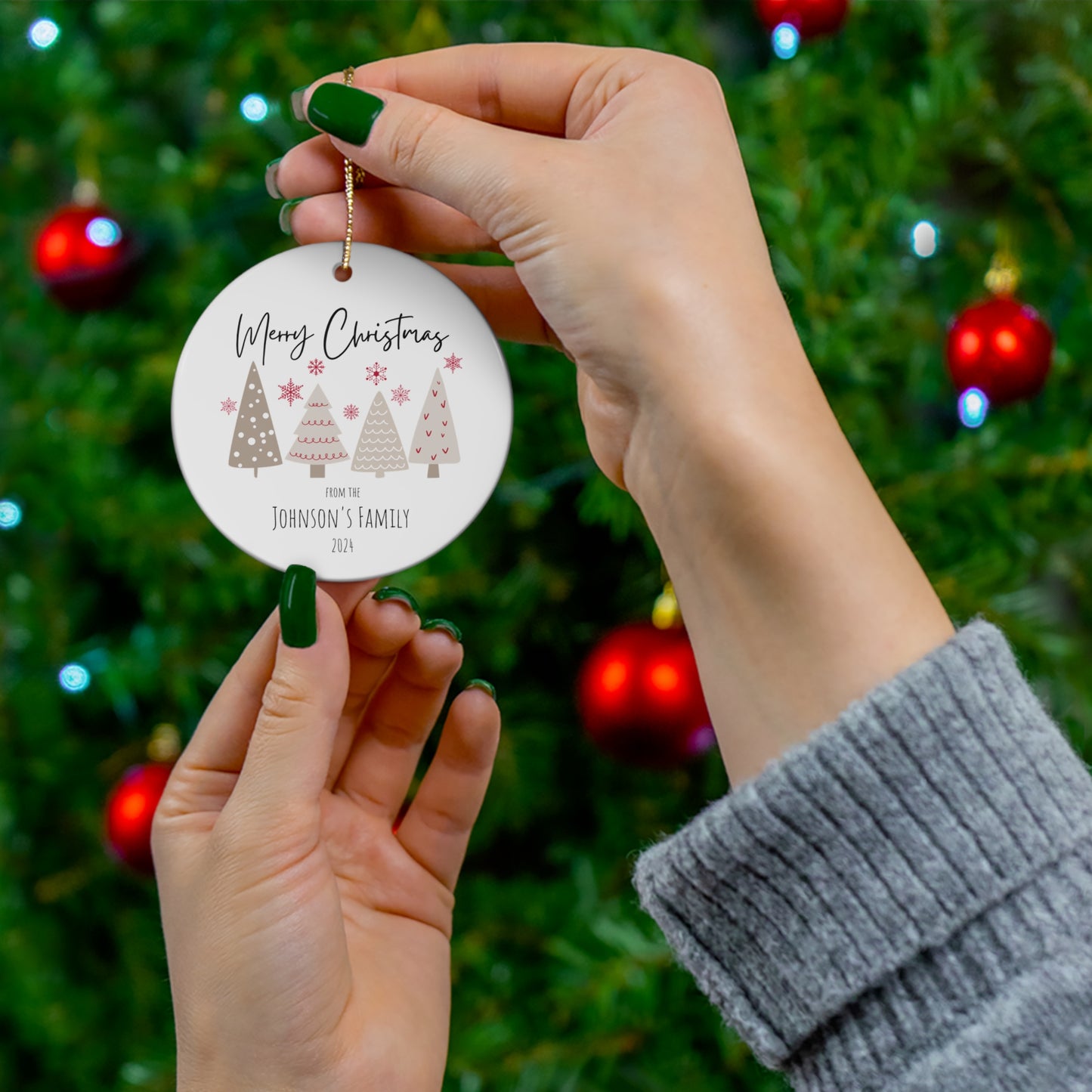 Personalisiertes FROHE WEIHNACHTSORNAMENT - Perfektes Weihnachtsgeschenk für Freunde der Familie - Weihnachtsbaum