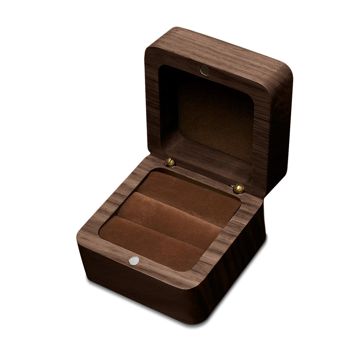 Personalizable Mini Vintage Black Walnut Jewelry Box