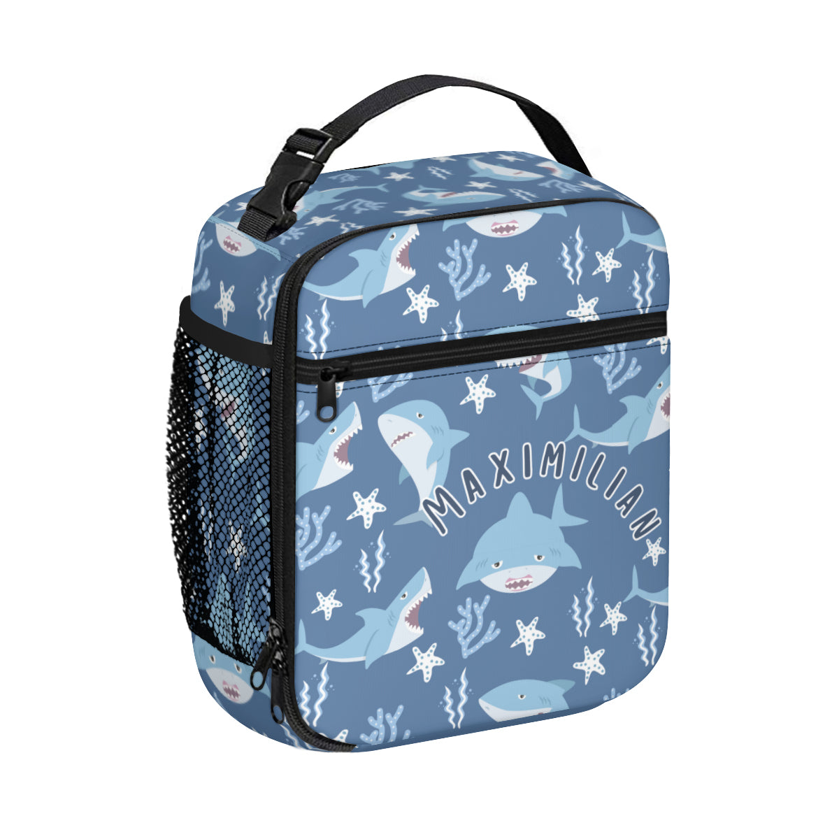 Personalized Portable Handheld Insulated Lunch Bag - Sharks