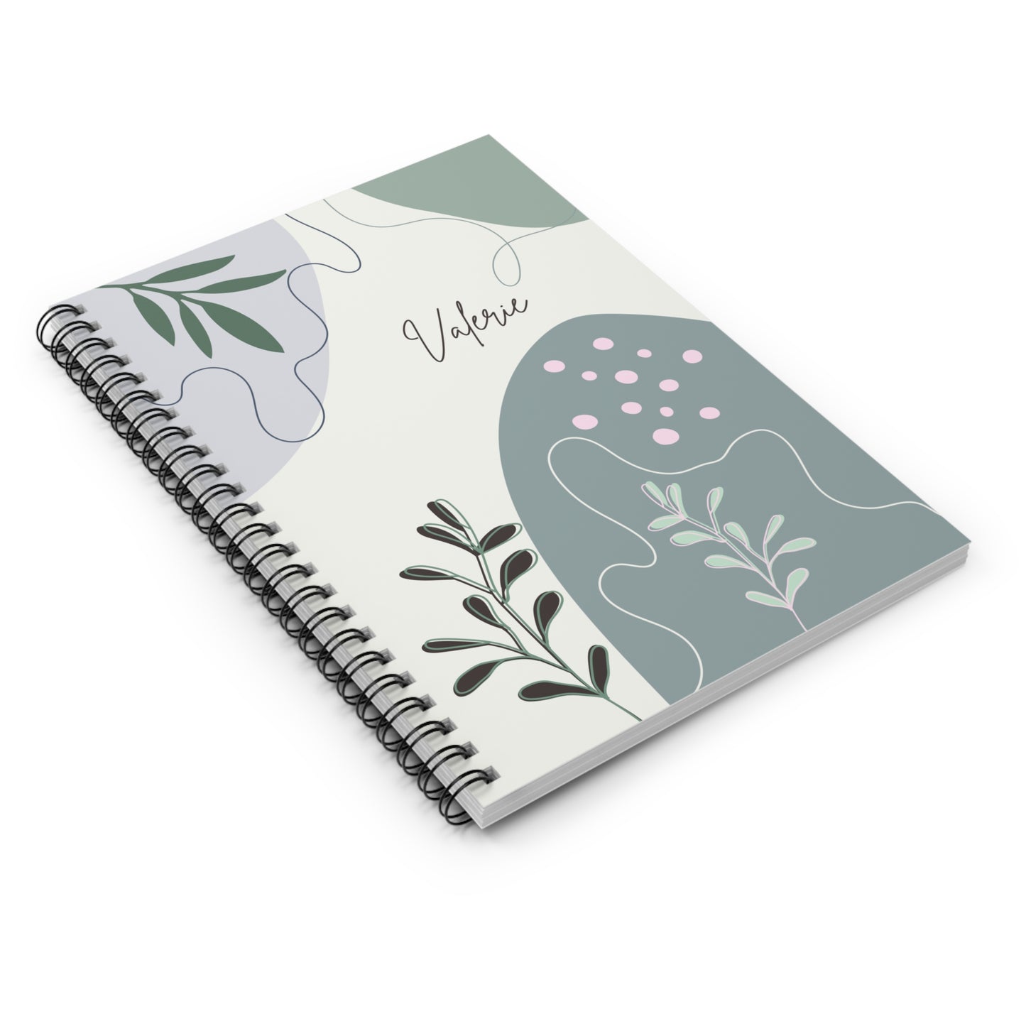 Personalizable Botanical-Inspired Spiral Notebook