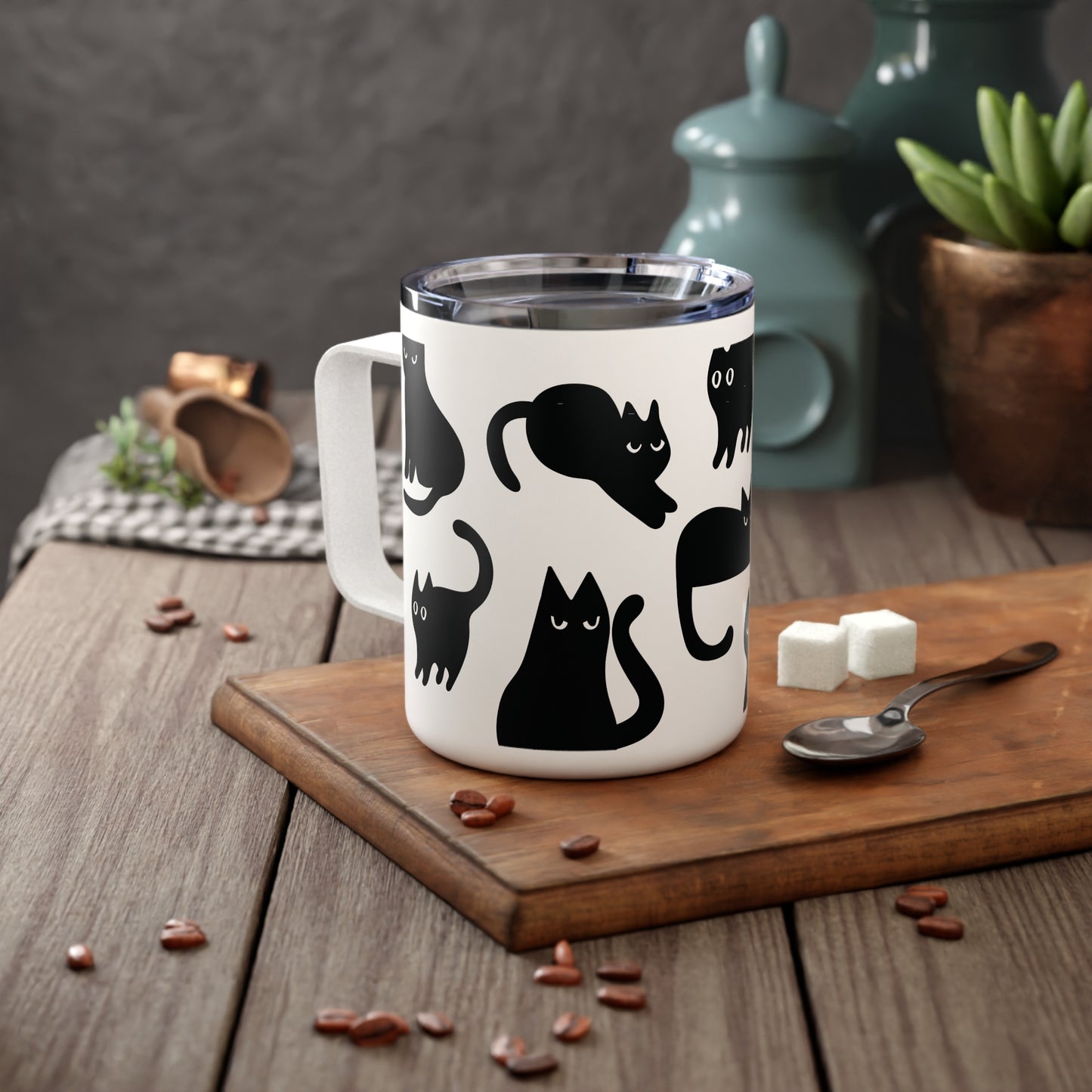 Insulated Coffee Mug - Cat Lovers - Travel Mug - Drink On-the-Go!