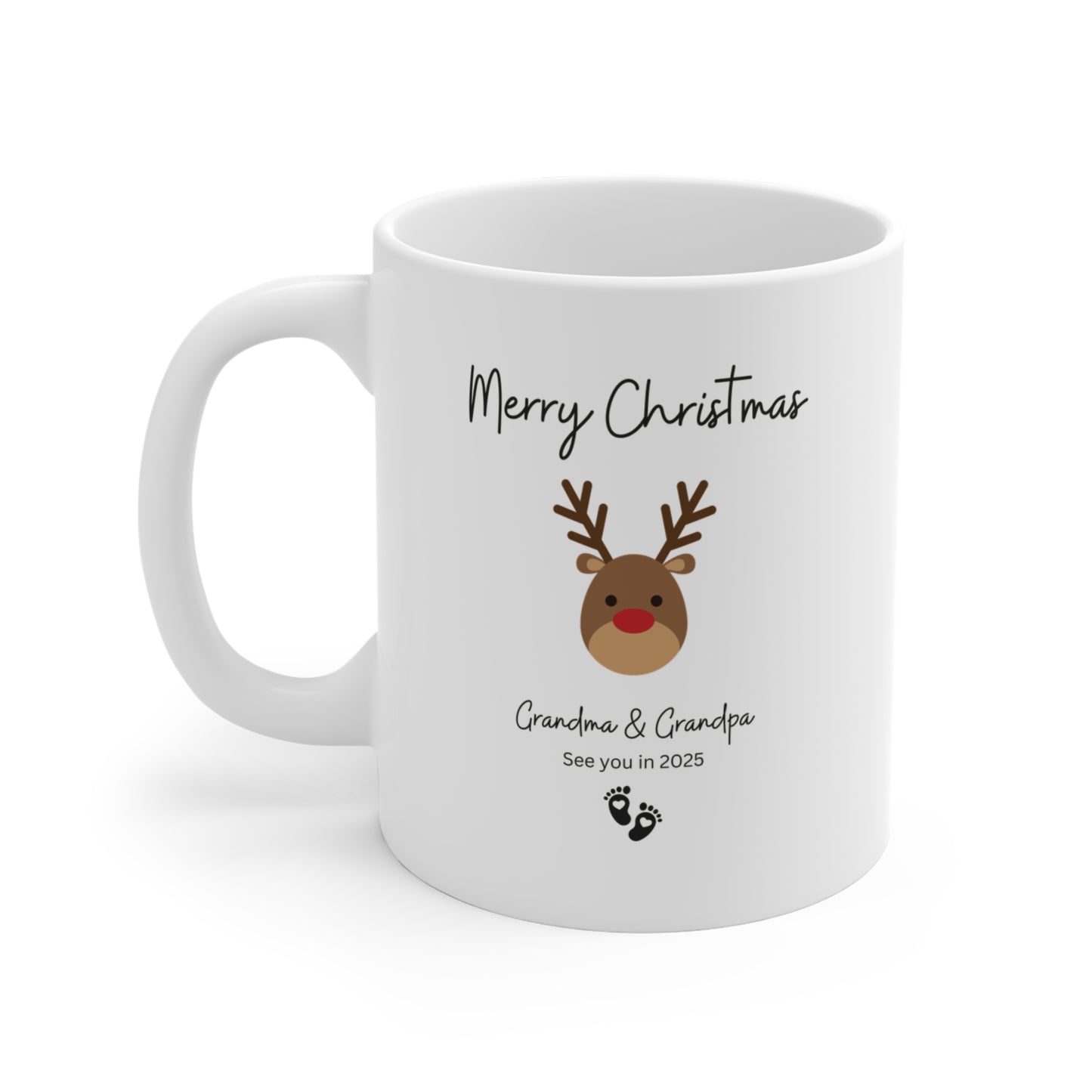 Merry Christmas Pregnancy Announcement Mug - Surprise Gift for Expecting Grandparents - Christmas Gift