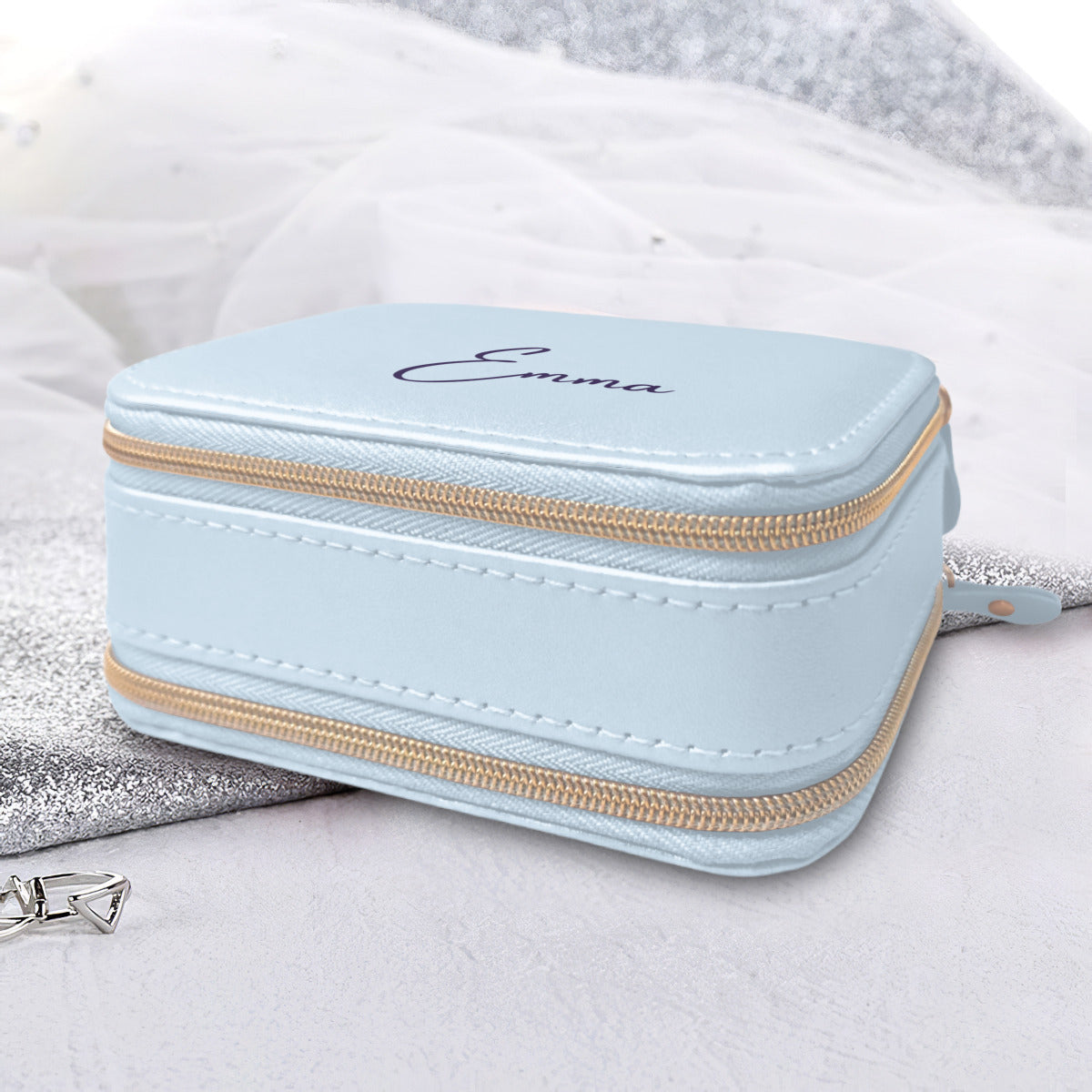 Personalized Jewelry Case with Mirror