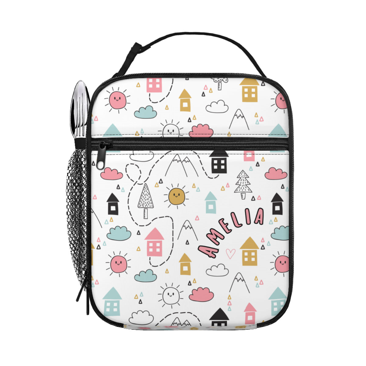 Personalized Portable Handheld Insulated Lunch Bag - for Girls!