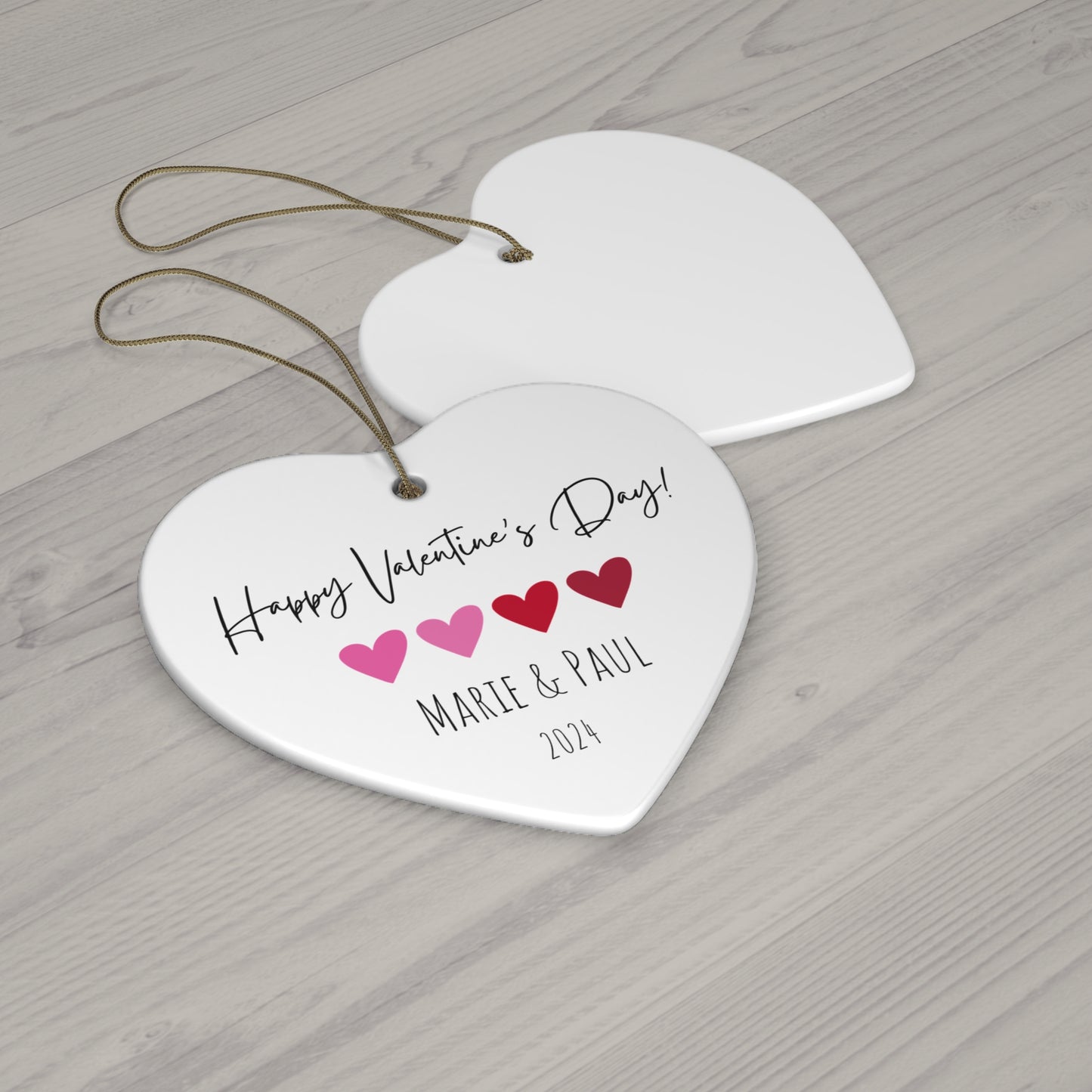 Personalized Valentine's Day Ornament - Colorful Hearts