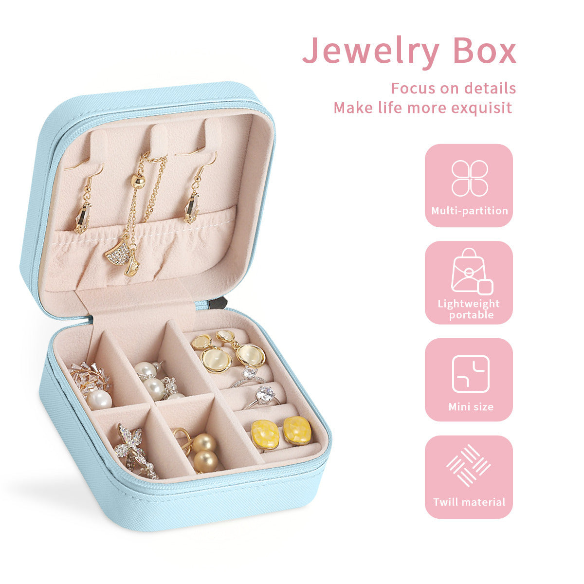 Personalizable Travel Jewelry Case