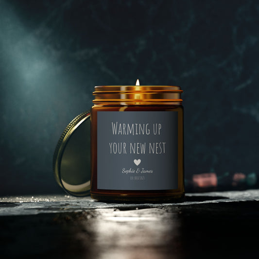 Customizable "Warming Up Your New Nest" Candle - Perfect Gift for New Homeowners