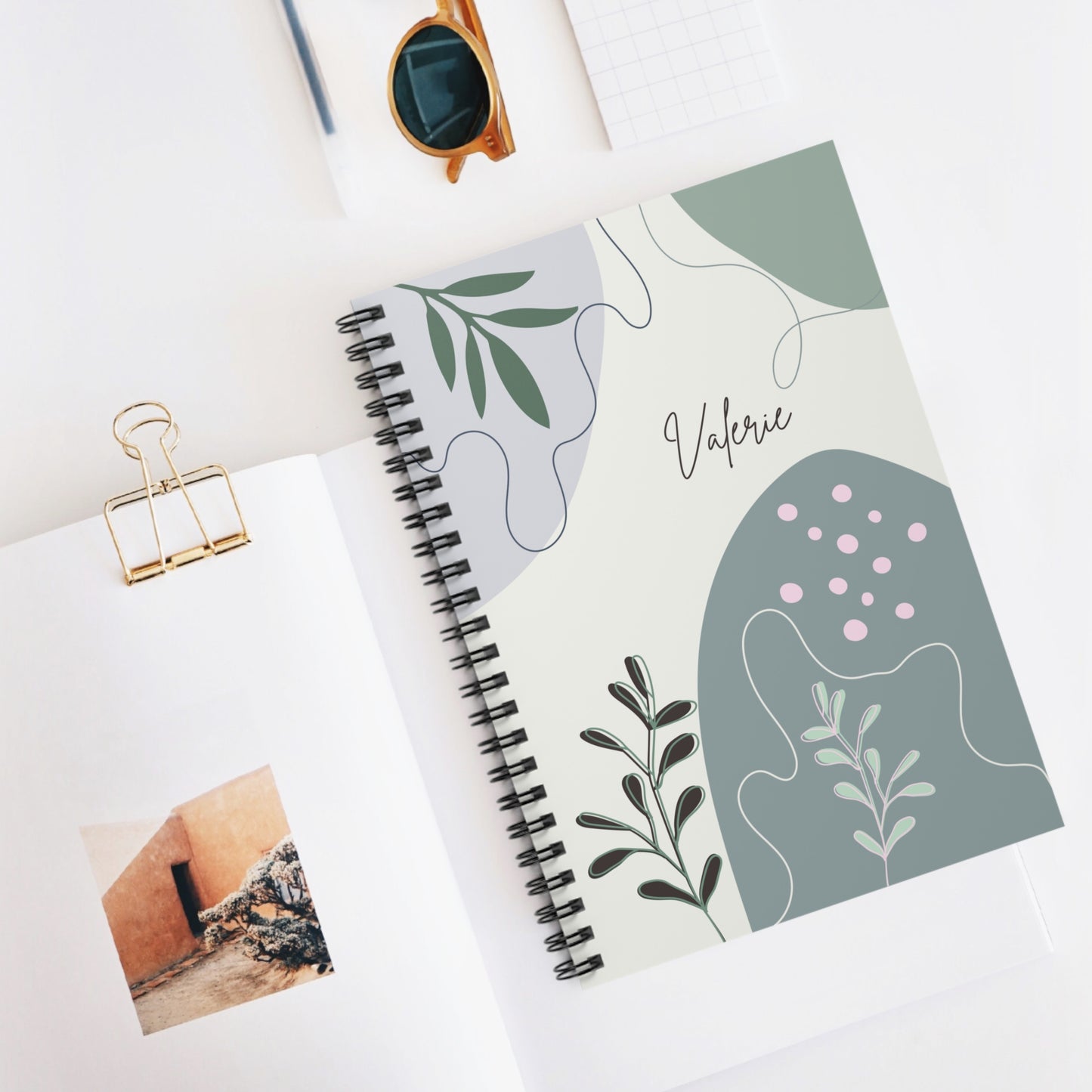 Personalizable Botanical-Inspired Spiral Notebook