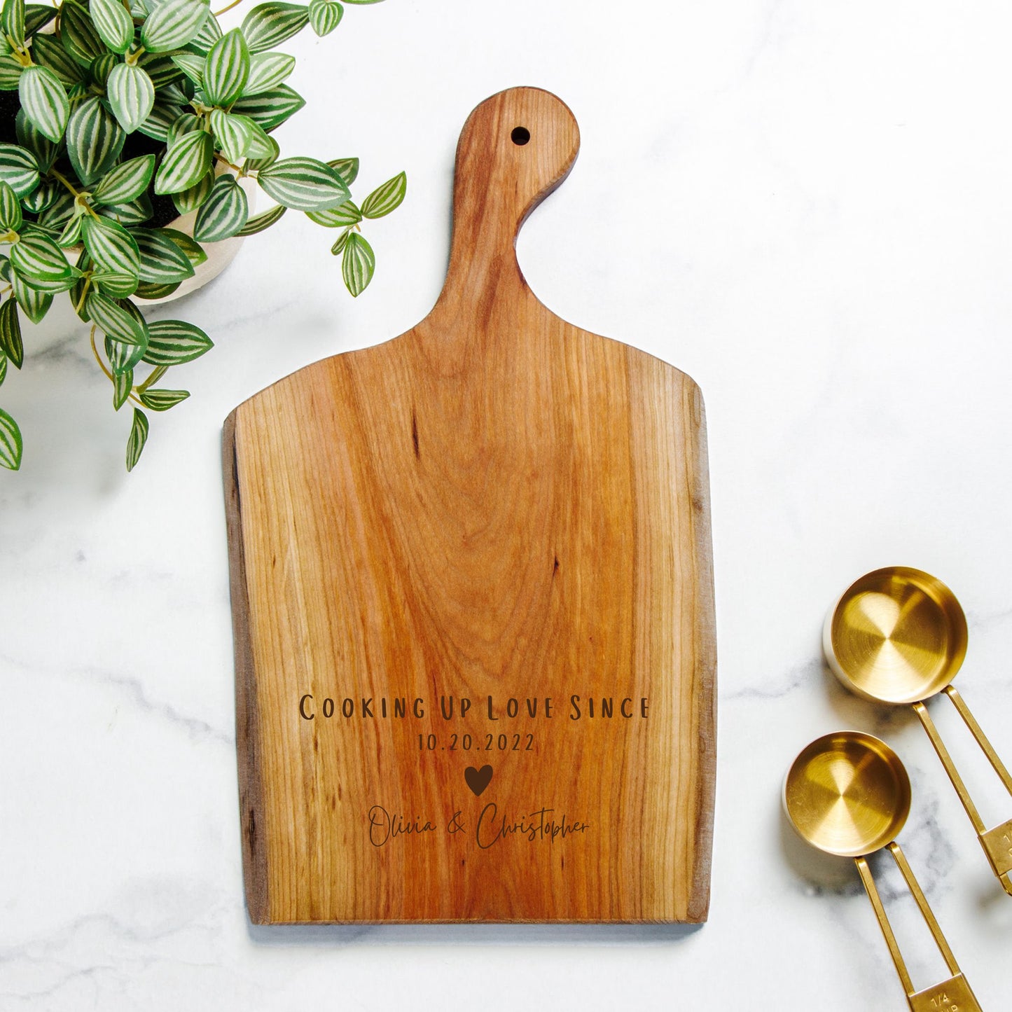 Personalized Artisan Wood Serving Board - "Cooking Up Love Since..."