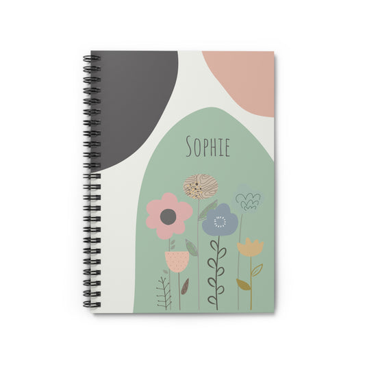 Personalizable Pastel Floral Spiral Notebook