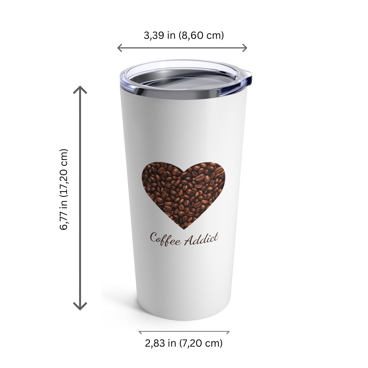 TUMBLER - Coffee Addict - Personalisierbar - Edelstahl - 20 oz - Reisebecher - Geschenk - Kaffeeliebhaber