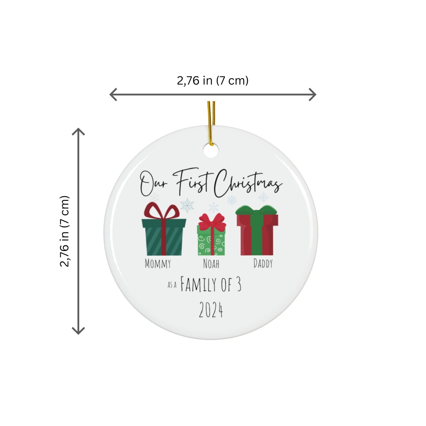 Personalisierter FAMILIEN-WEIHNACHTSSCHMUCK – Weihnachtsbaum – Erste Weihnachtsdekoration – Erstes Weihnachten als Familie …