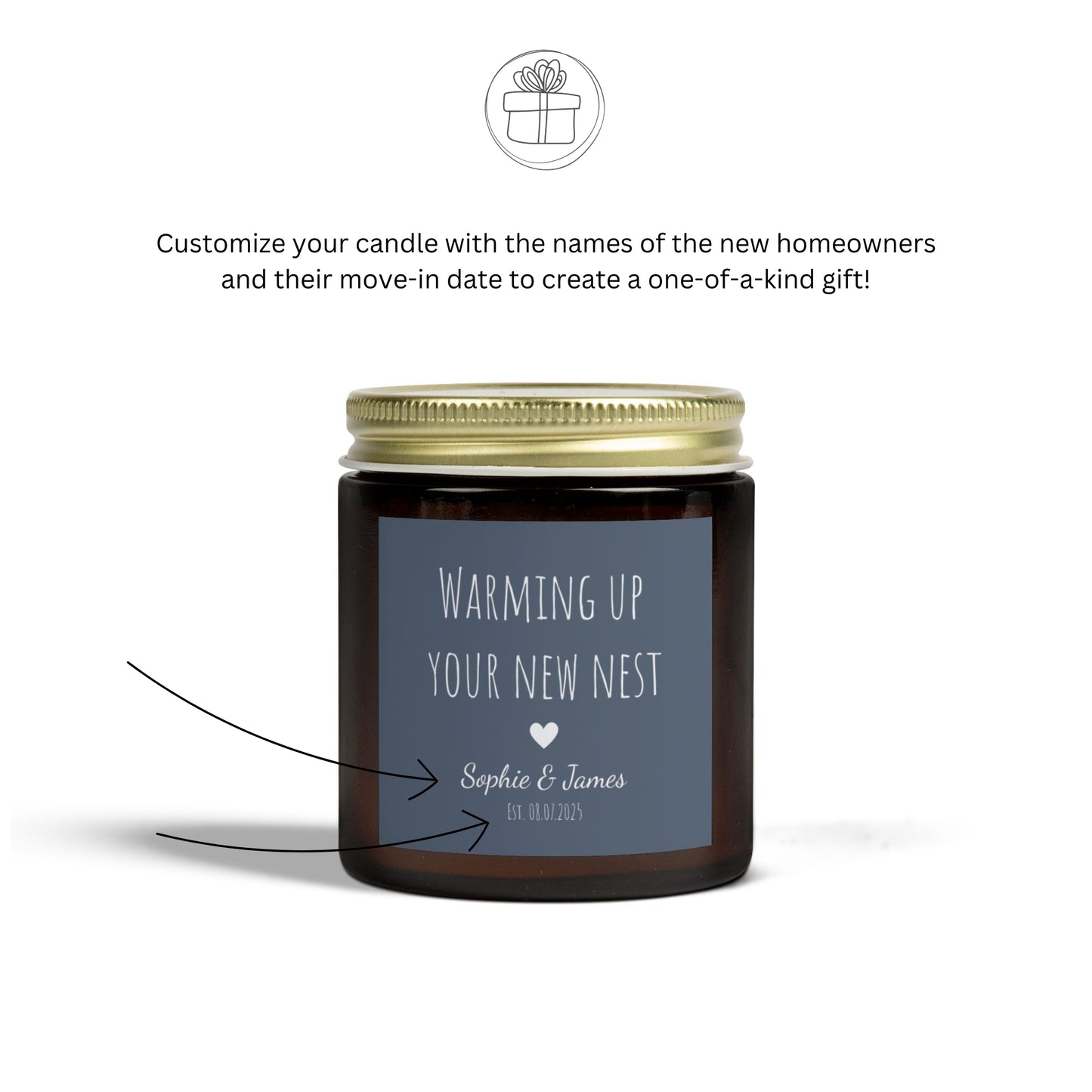 Customizable "Warming Up Your New Nest" Candle - Perfect Gift for New Homeowners