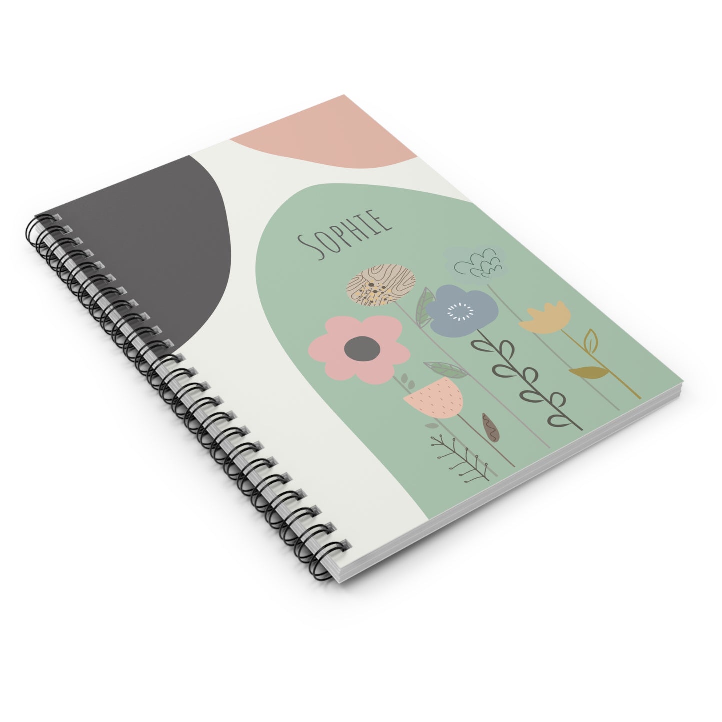 Personalizable Pastel Floral Spiral Notebook