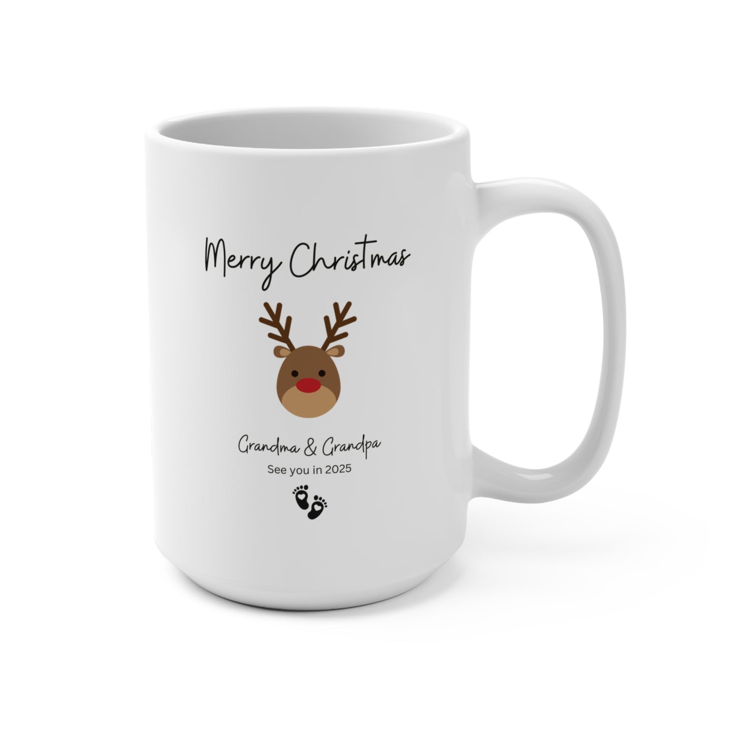 Merry Christmas Pregnancy Announcement Mug - Surprise Gift for Expecting Grandparents - Christmas Gift