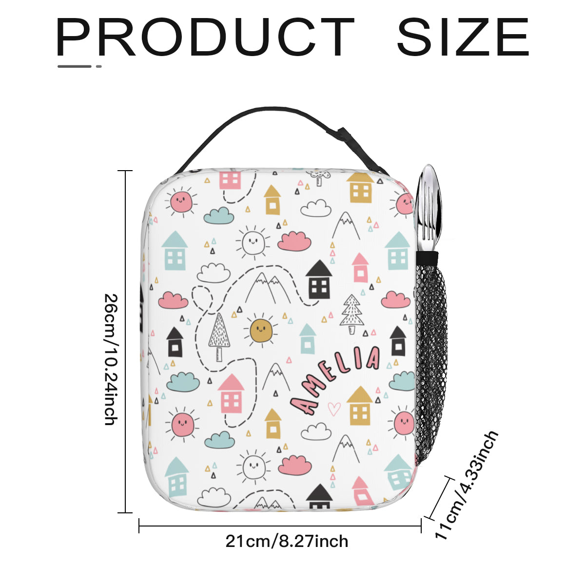 Personalized Portable Handheld Insulated Lunch Bag - for Girls!