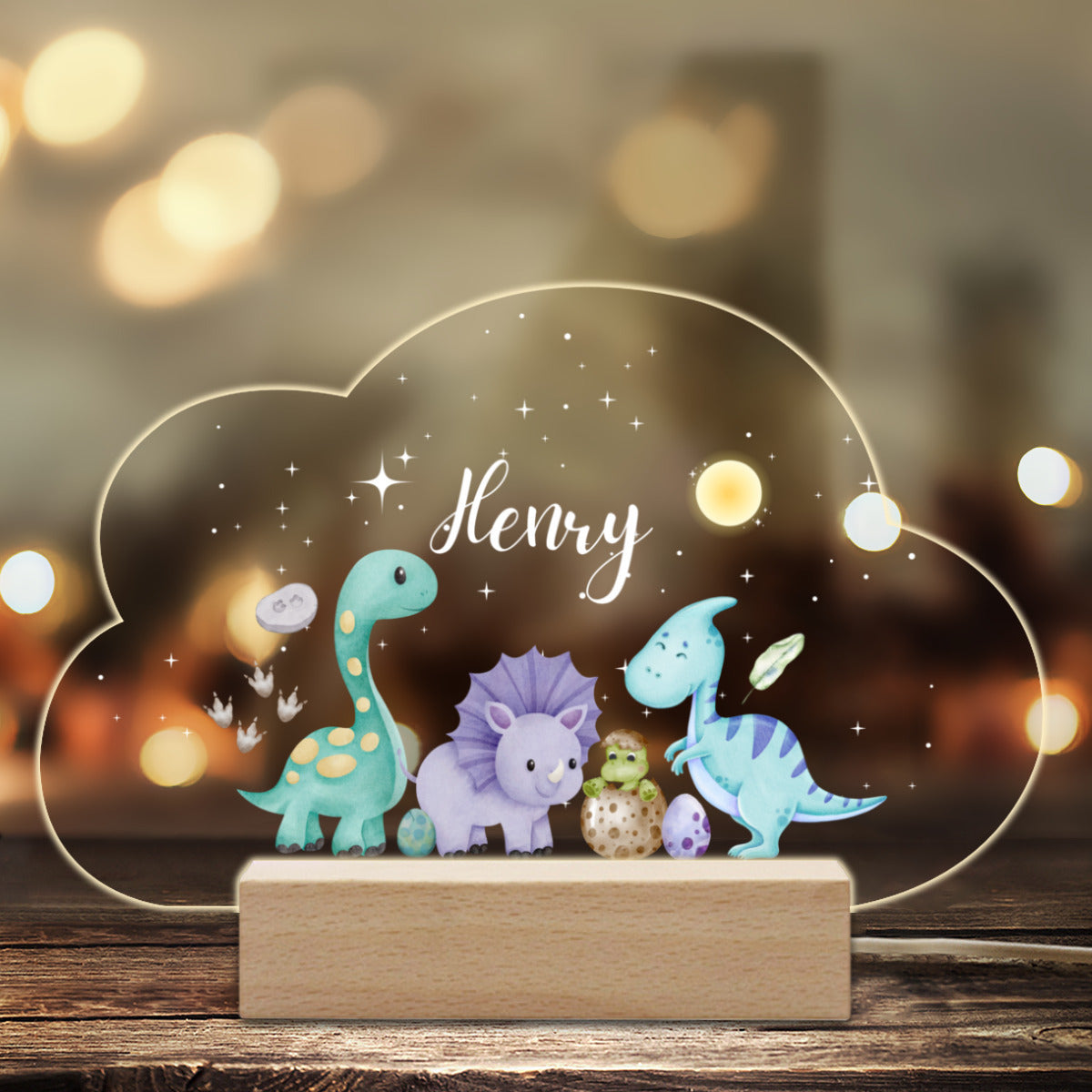 Personalizable Dino Night Lamp - The Perfect Companion for Bedtime