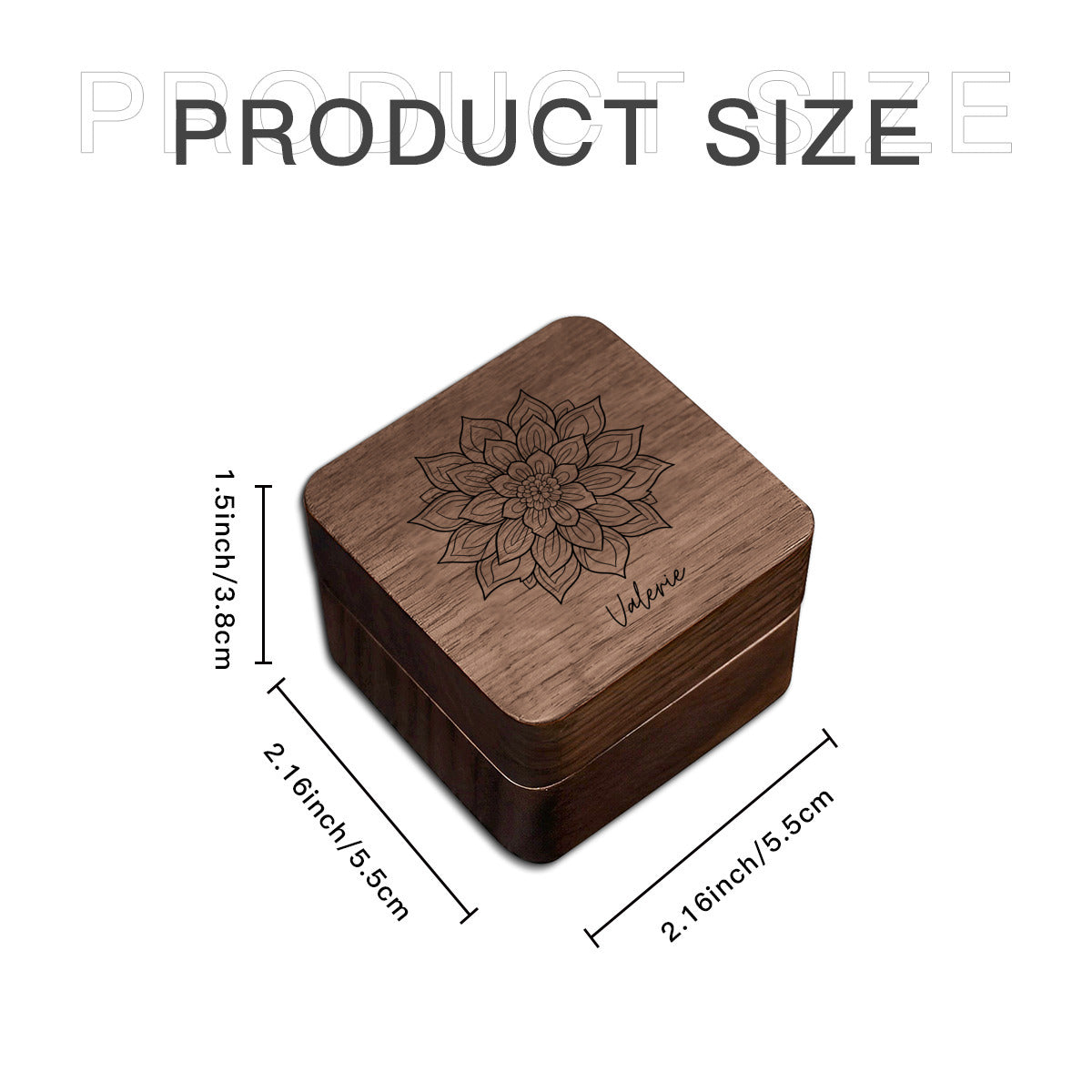 Personalizable Mini Vintage Black Walnut Jewelry Box