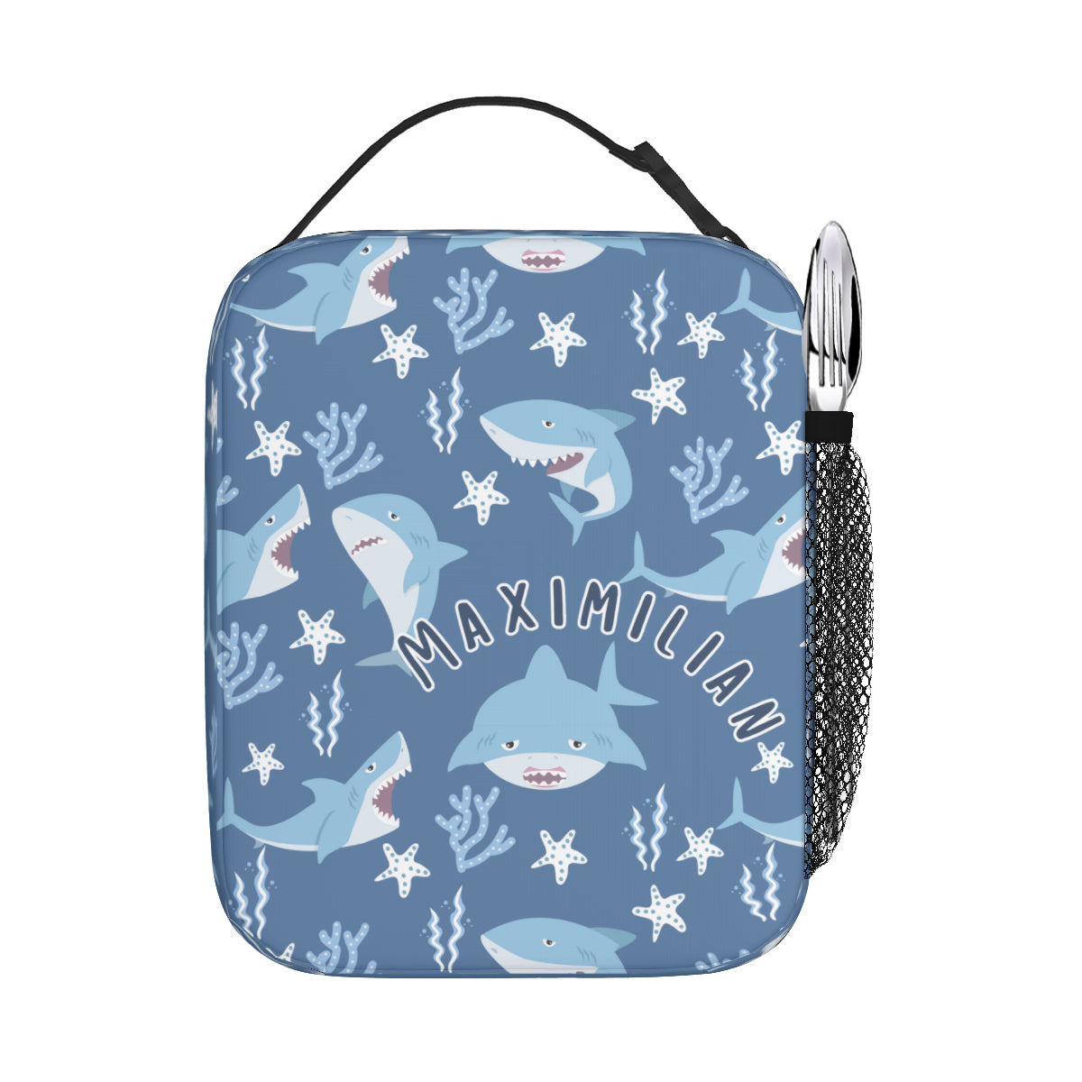 Personalized Portable Handheld Insulated Lunch Bag - Sharks